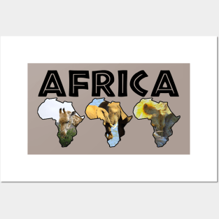 Africa Wildlife Continent Trio Posters and Art